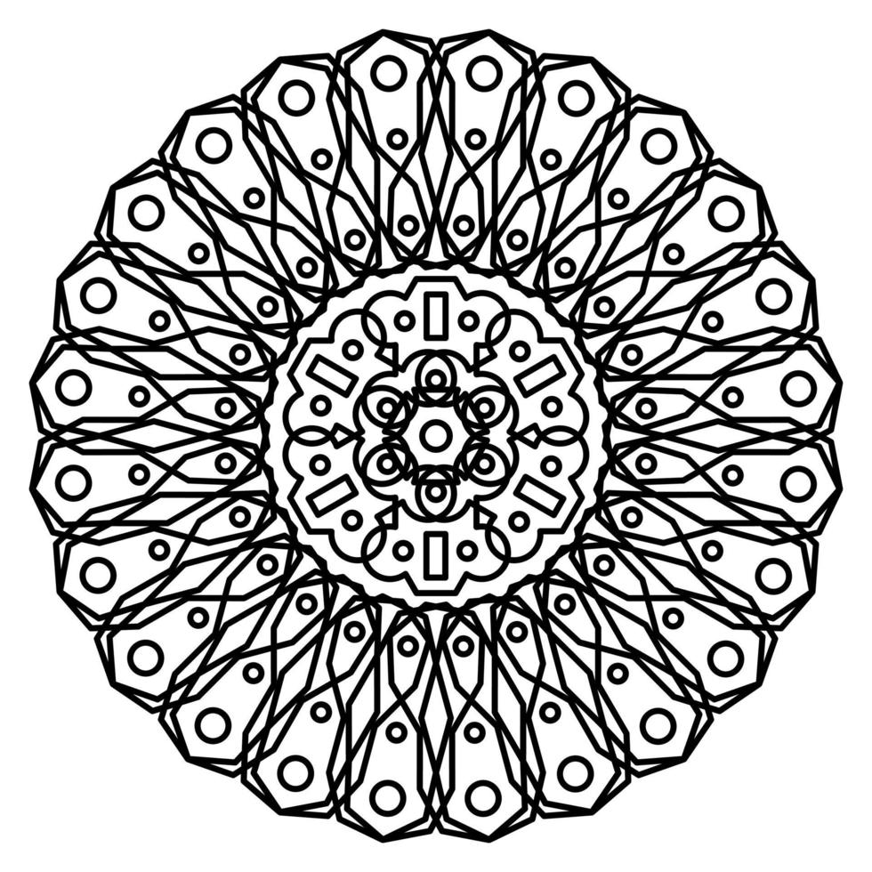 mandala con ornamenti. mandala per la pagina del libro da colorare. vettore