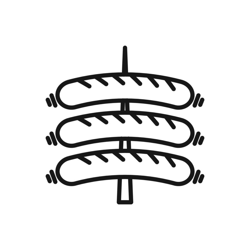 modificabile icona di salsiccia griglia, vettore illustrazione isolato su bianca sfondo. utilizzando per presentazione, sito web o mobile App