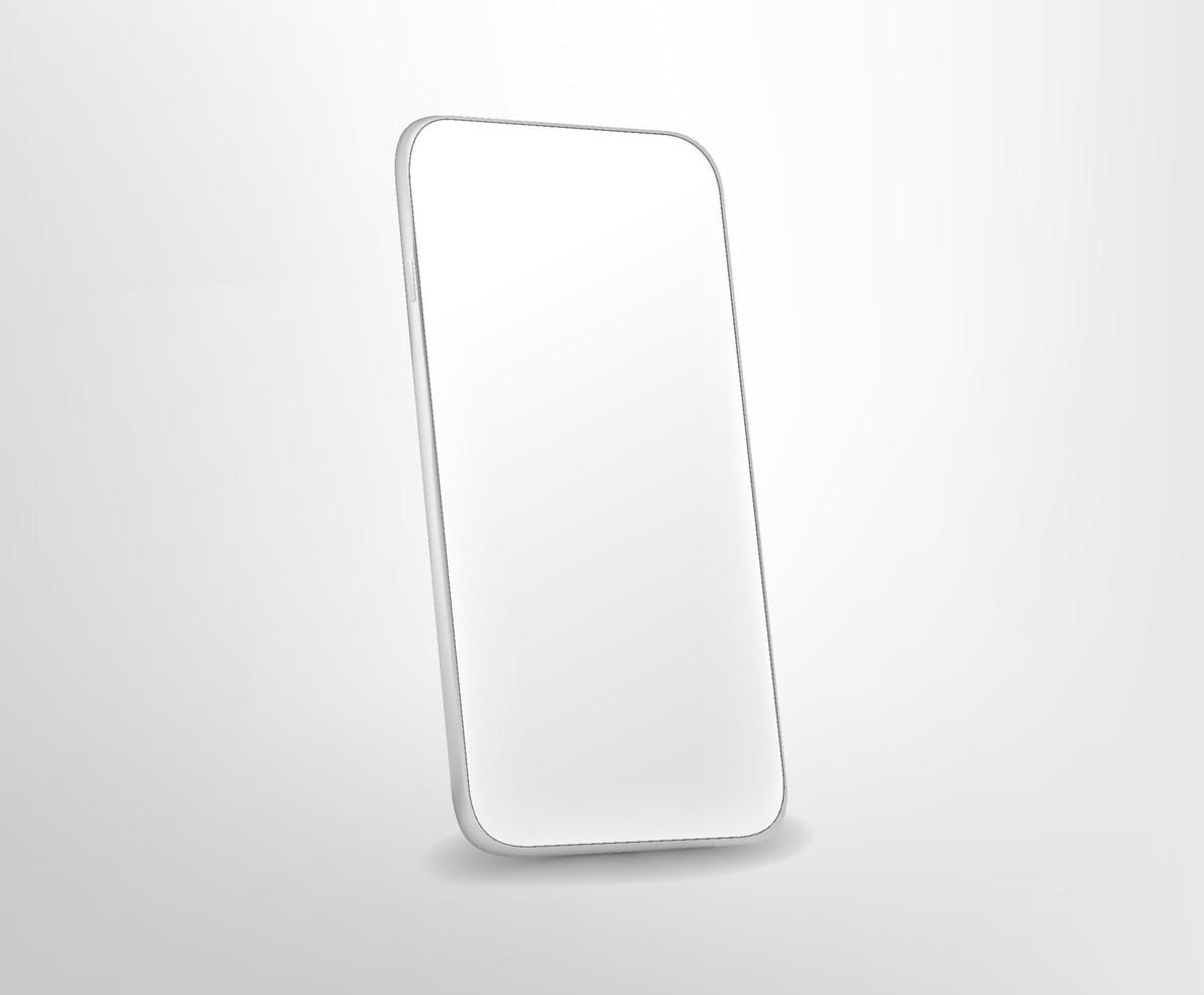 moderno smartphone bianco premium. mockup vettoriale a strati