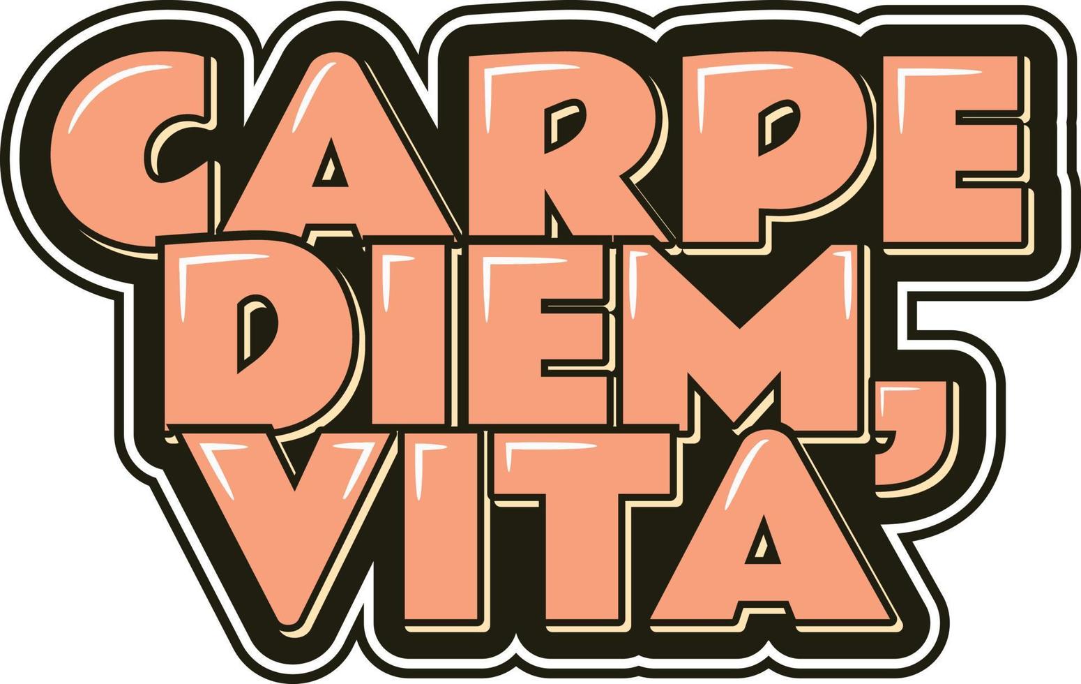 carpe diem lettering vettore design