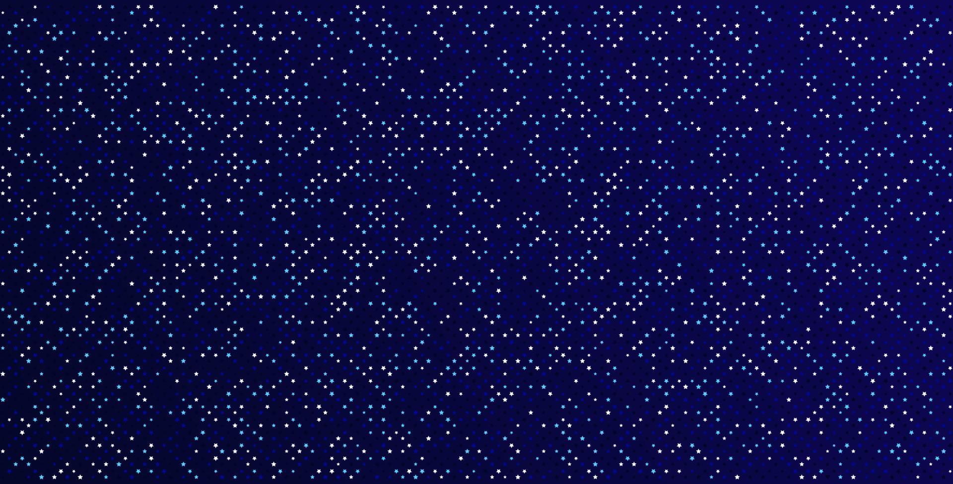 Questo vettore Immagine è un' moderno illustrazione di un' stellato notte cielo. esso Caratteristiche un' geometrico modello di buio e leggero forme, con un' luccicante effetto di scintille e stelle. raggiante pixel mosaico