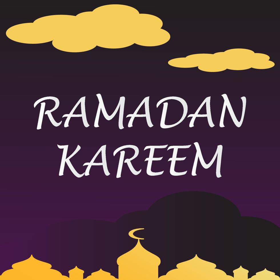 Ramadan kareem islamico saluto carta sfondo vettore illustrazione. il santo mese di il musulmano Comunità.