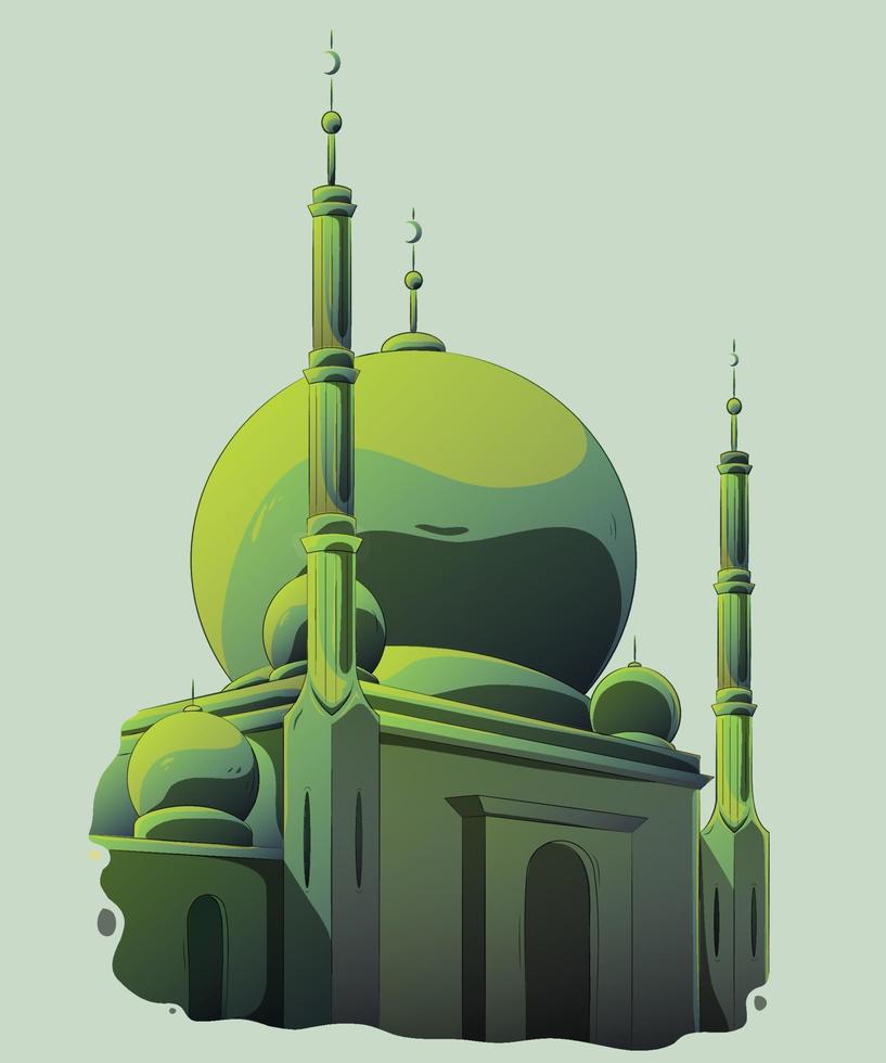 moschea illustrazione completo da uomo per islamico bandiera o manifesto vettore