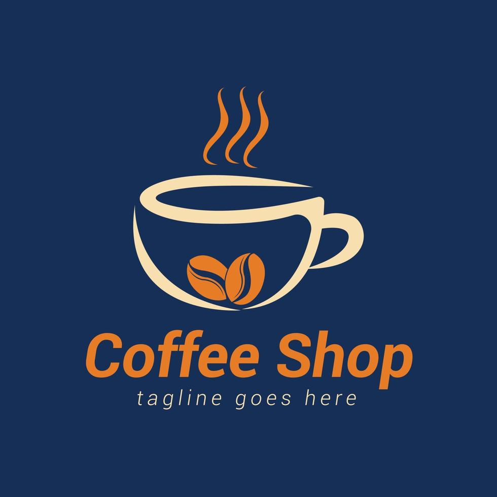 modello di progettazione logo caffetteria vettore