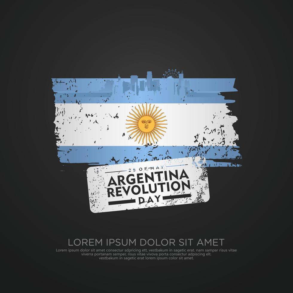 argentina rivoluzione giorno saluto carta modello. vettore