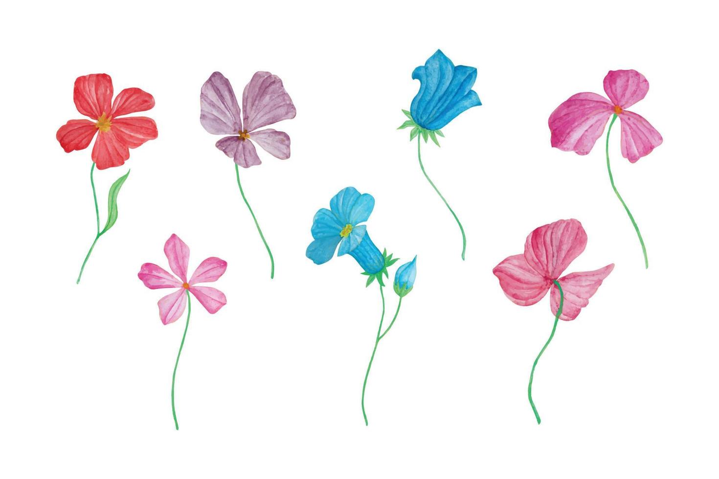 collezione di acquerello bellissimo fiore, mano disegnato acquerello vettore illustrazione per saluto carta o invito design