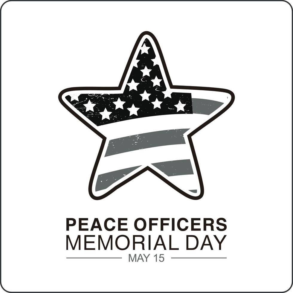 pace ufficiali memoriale giorno nel Maggio, vacanza concetto, Stati Uniti d'America bandiera dentro stella linea, sfondo vettore illustrazione