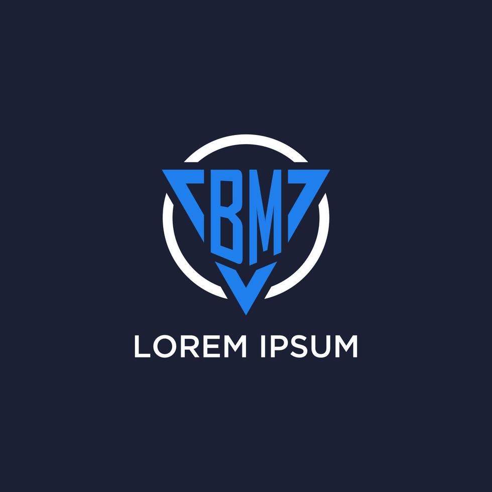 bm monogramma logo con triangolo forma e cerchio design elementi vettore