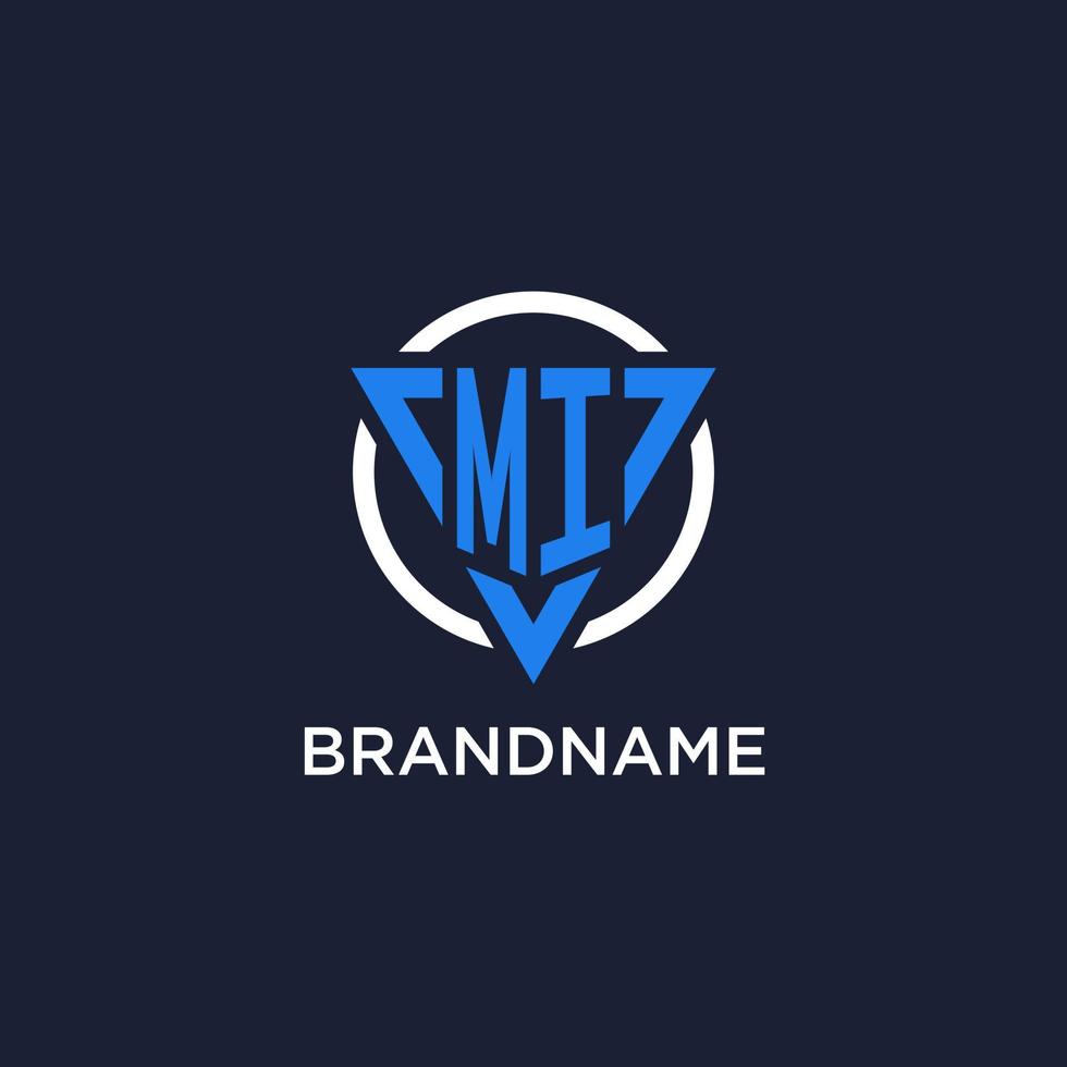 mi monogramma logo con triangolo forma e cerchio design elementi vettore