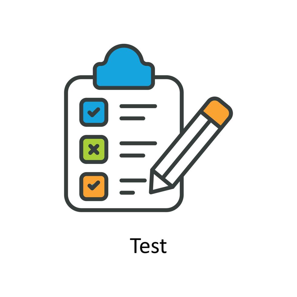 test vettore riempire schema icone. semplice azione illustrazione azione