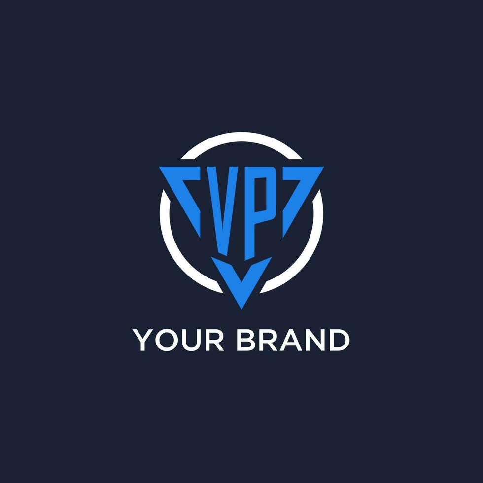 vp monogramma logo con triangolo forma e cerchio design elementi vettore