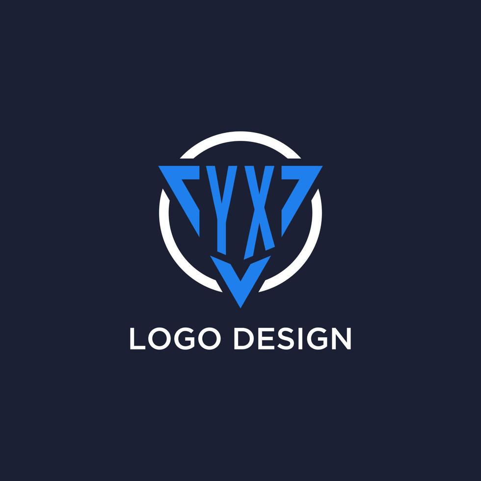 yx monogramma logo con triangolo forma e cerchio design elementi vettore