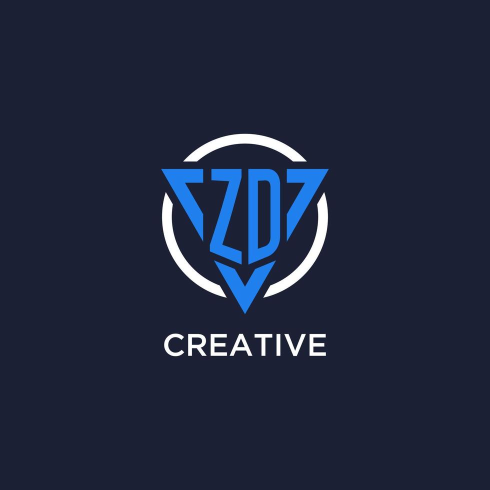 zd monogramma logo con triangolo forma e cerchio design elementi vettore