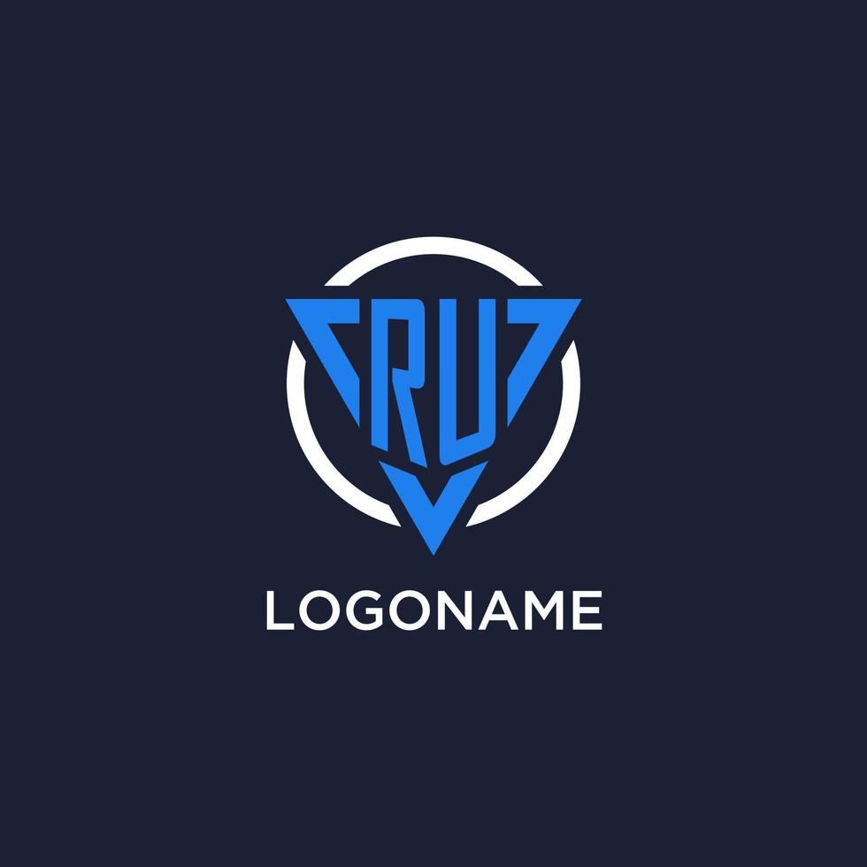 ru monogramma logo con triangolo forma e cerchio design elementi vettore