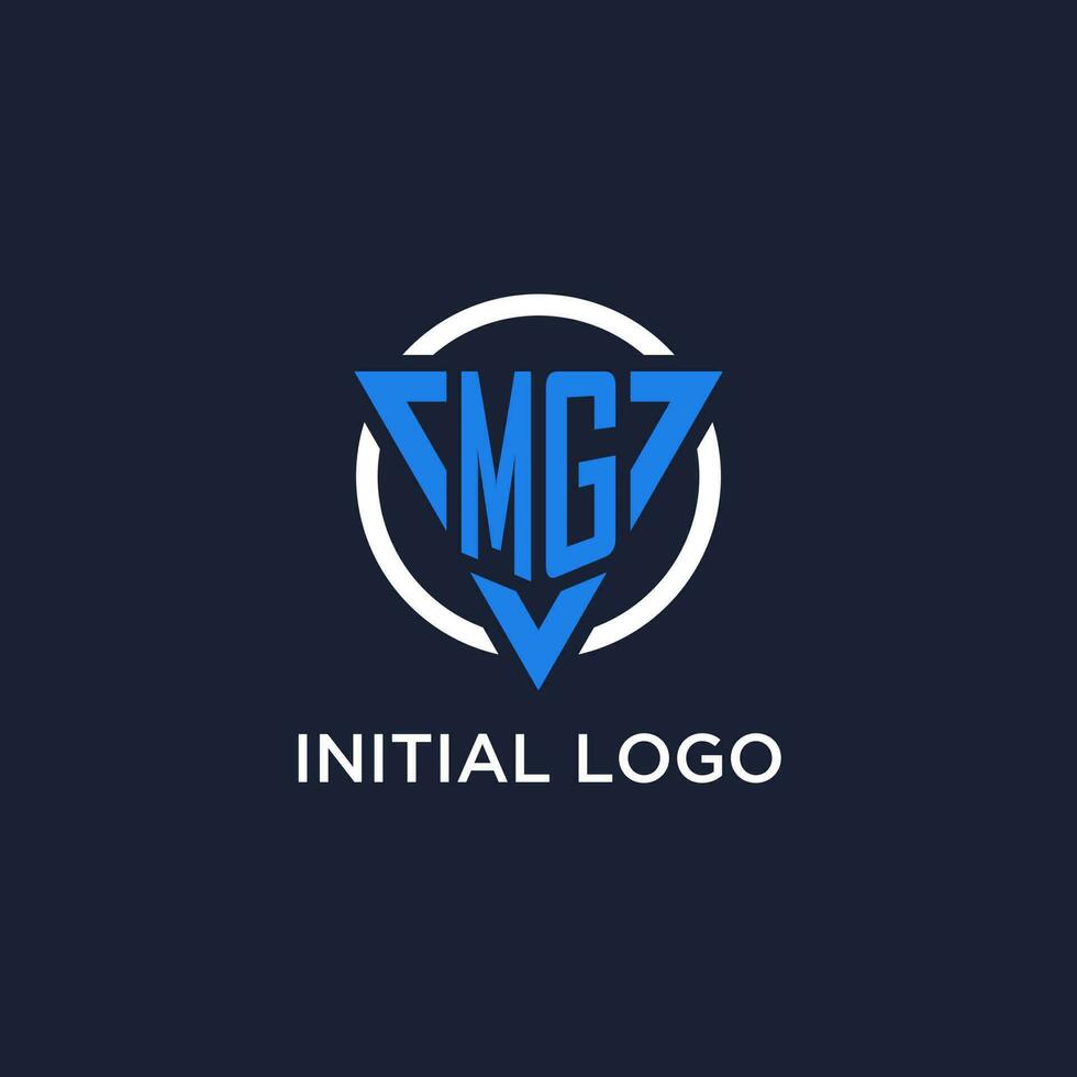 mg monogramma logo con triangolo forma e cerchio design elementi vettore