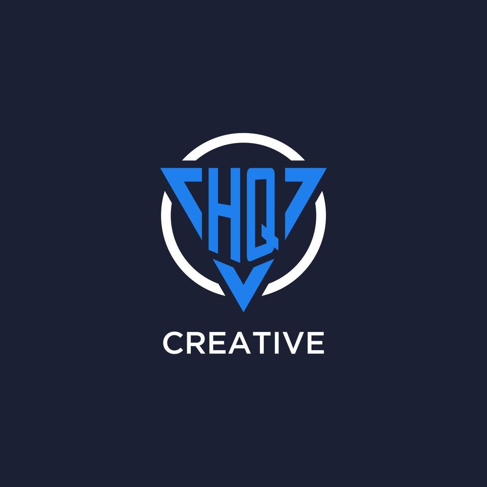 hq monogramma logo con triangolo forma e cerchio design elementi vettore