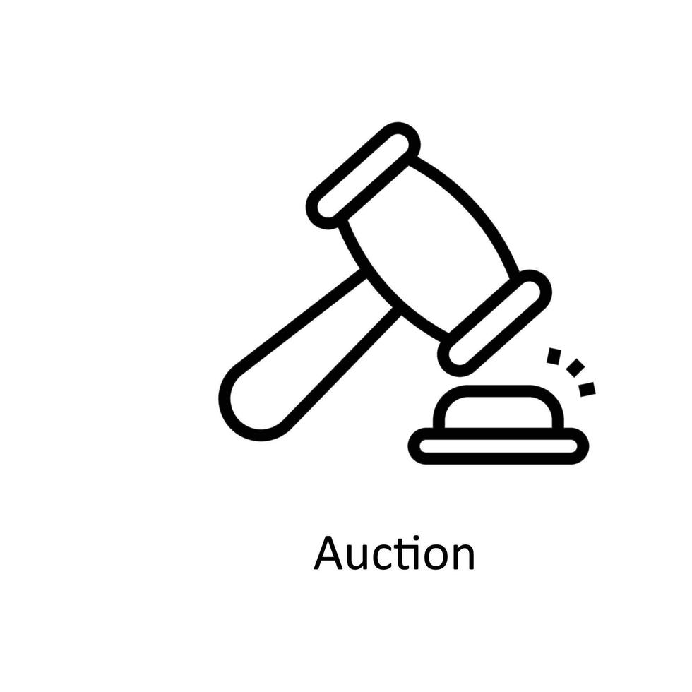 vendita all'asta vettore schema icone. semplice azione illustrazione azione