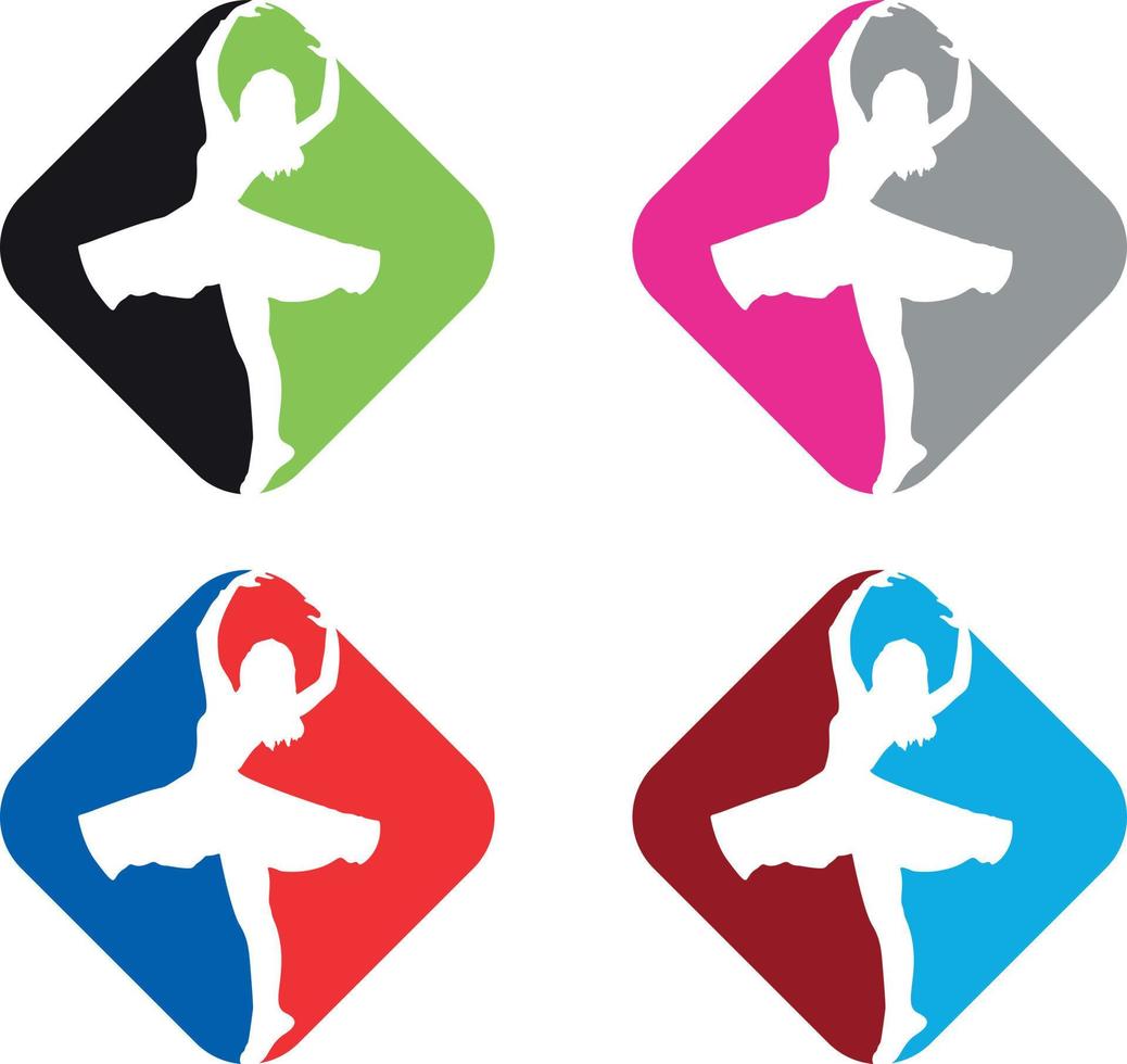 logotipo design per danza balletto scuola vettore