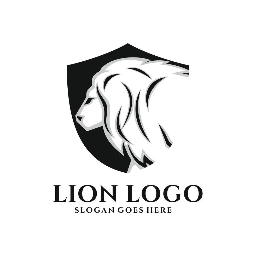 Leone logo design vettore illustrazione