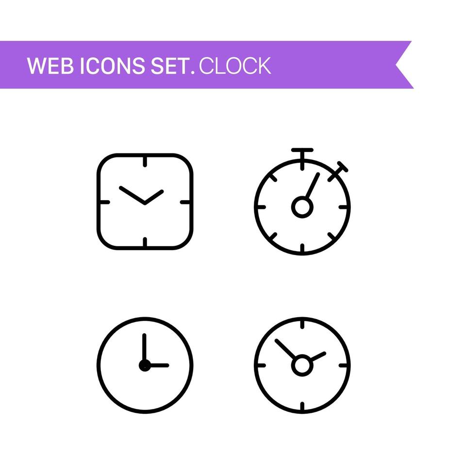 orologio. set di icone vettoriali di linea sottile