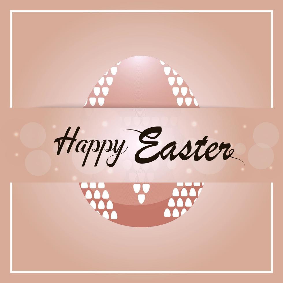 biglietto di auguri di invito felice giorno di pasqua con uovo di Pasqua colorato e dorato vettore