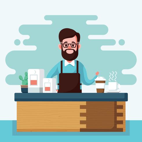 Illustrazione del barista vettore