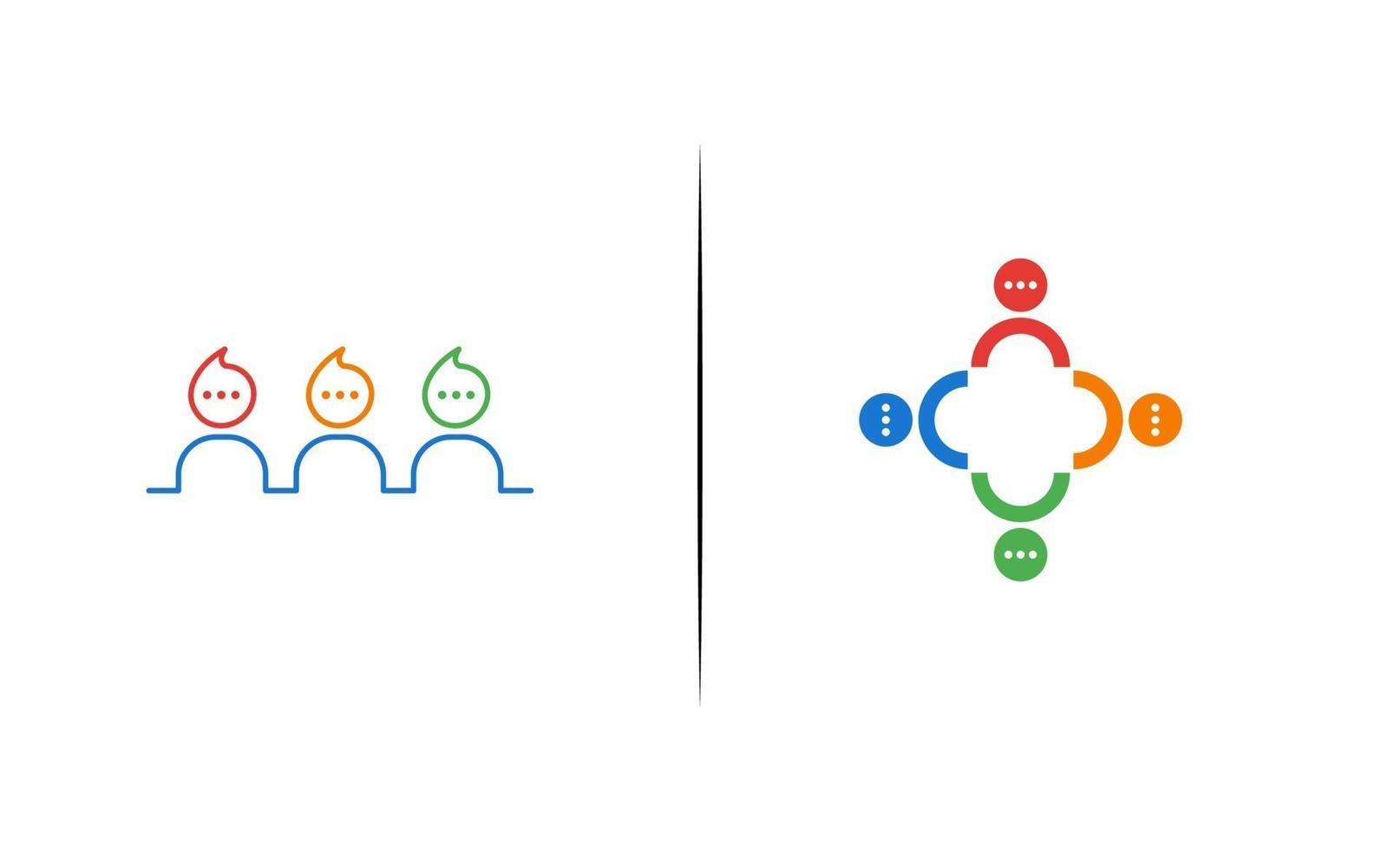 design creativo del logo della comunità di chat vettore