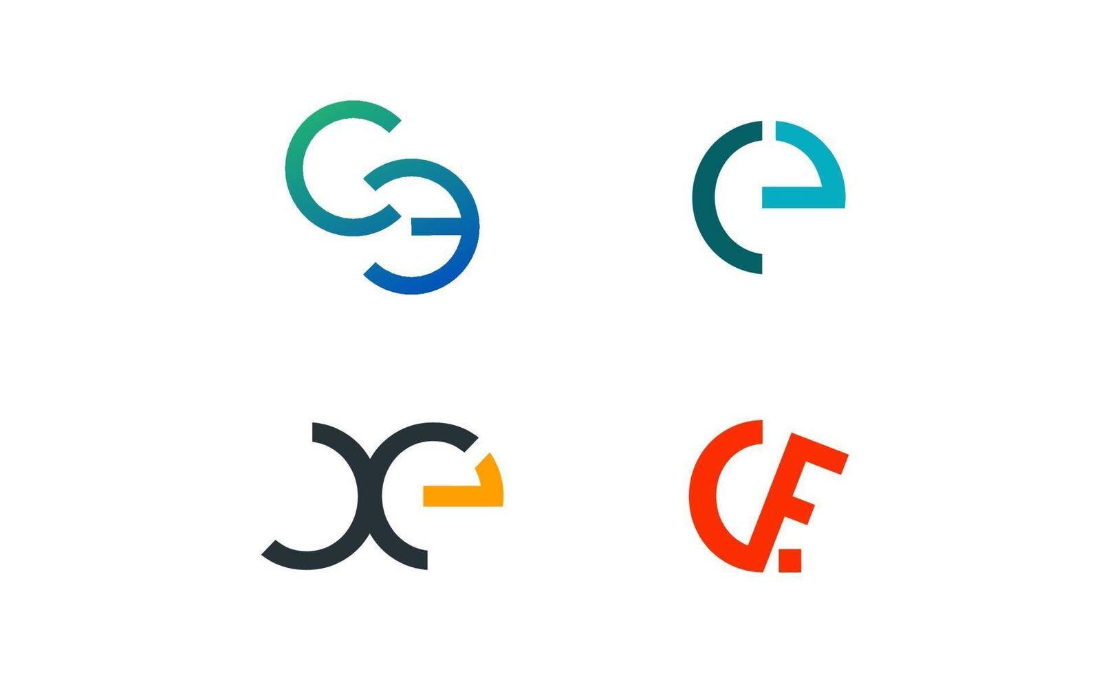 iniziale ce monogramma logo set design template vector