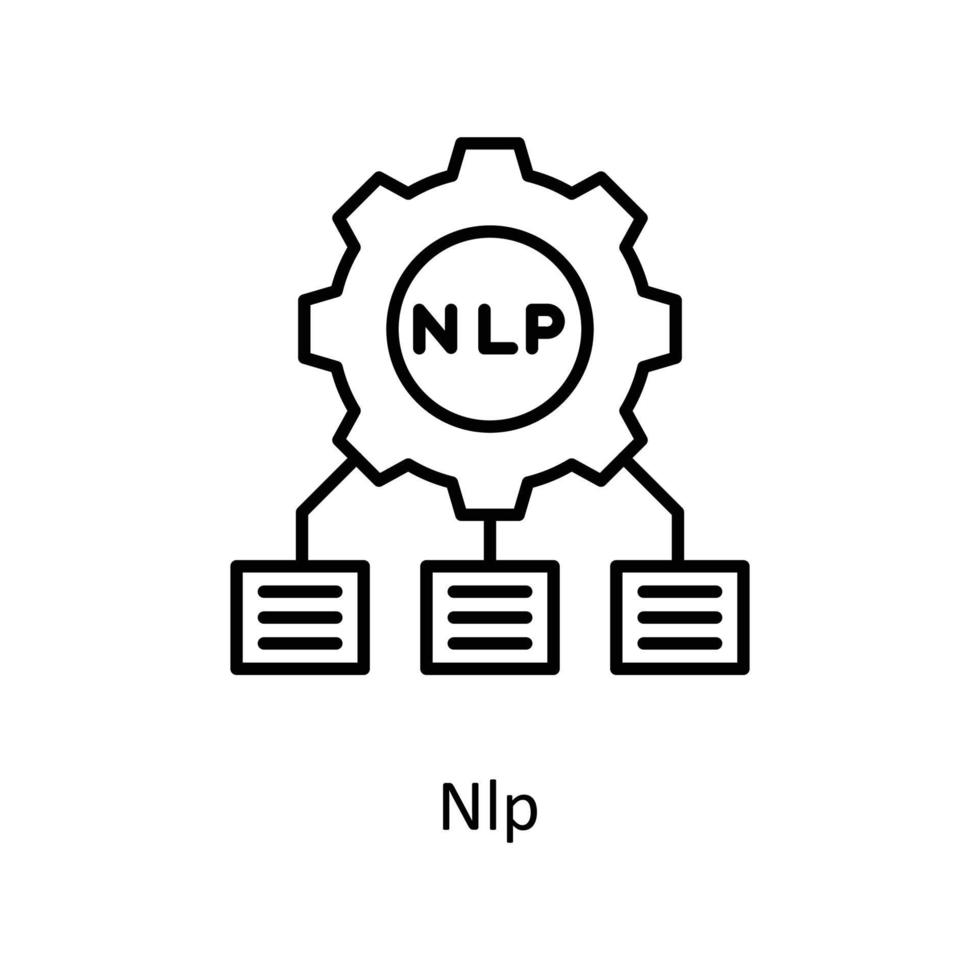 nlp vettore schema icone. semplice azione illustrazione azione