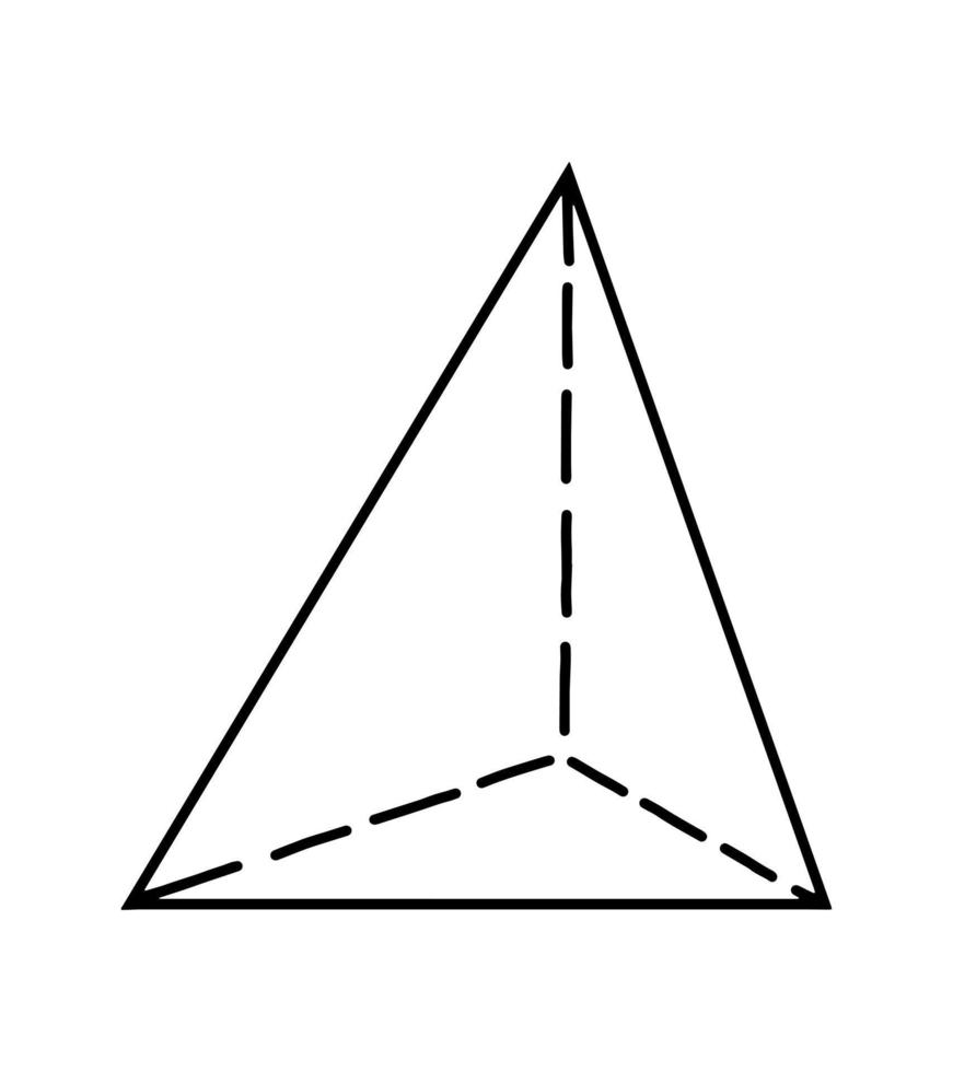 matematico vettore illustrazione con geometrico figura, 3d piramide, manoscritto icona isolato su bianca sfondo.