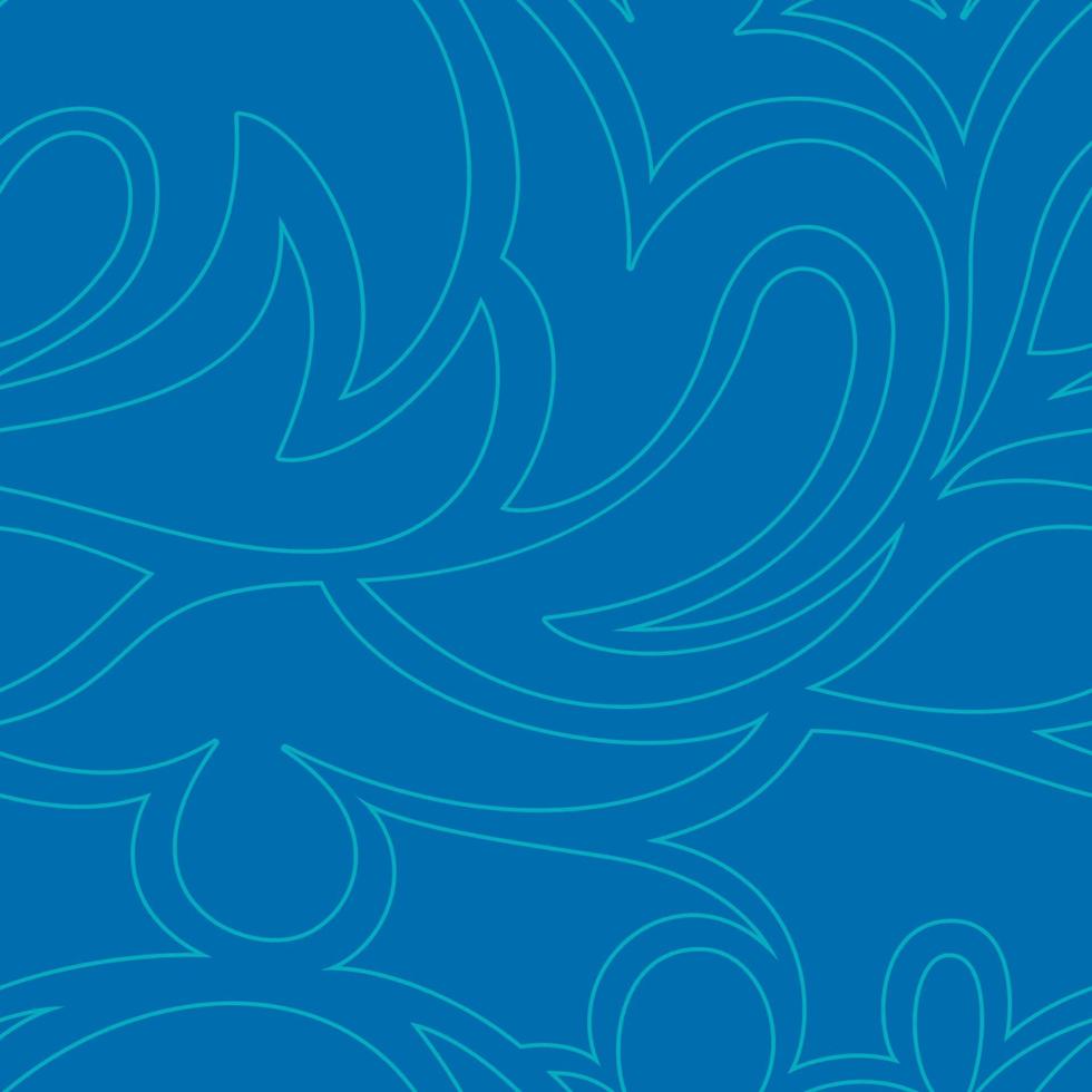 Vector seamless pattern di forme astratte in uno stile lineare di colore turchese isolato su uno sfondo blu.