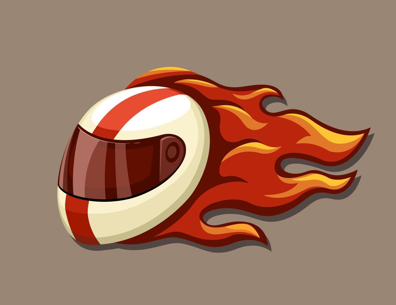 fuoco casco gara sport portafortuna simbolo cartone animato vettore