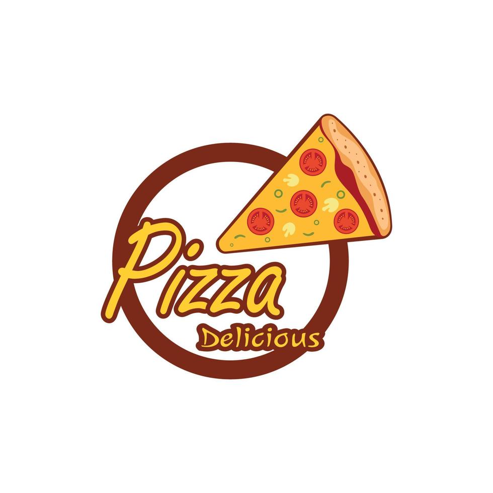 Pizza logo design modello illustrazione vettore