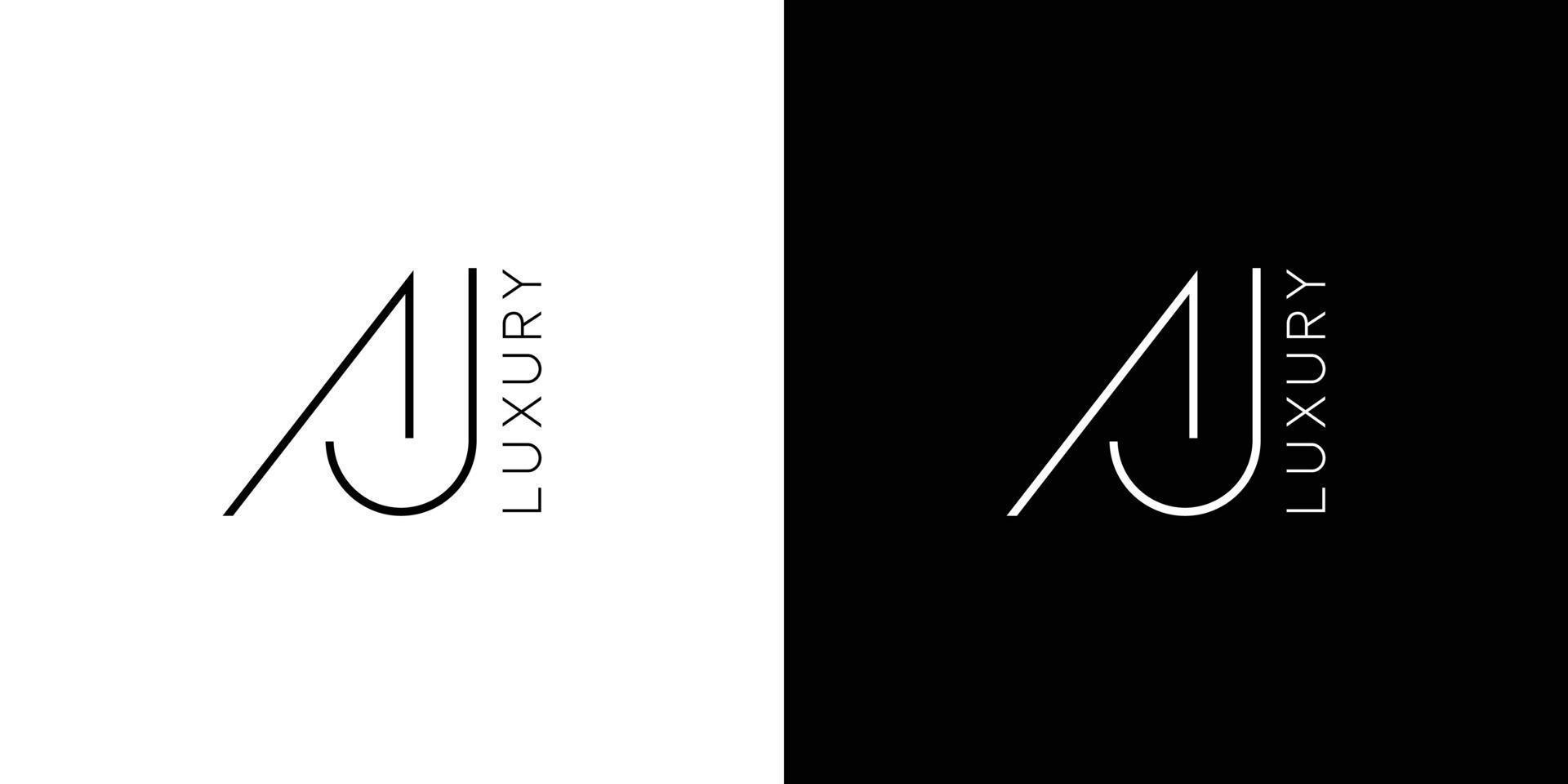 lusso e moderno aj logo design vettore