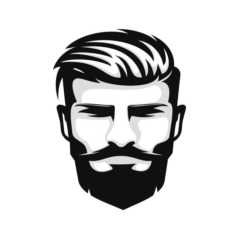 maschio viso logo design vettore