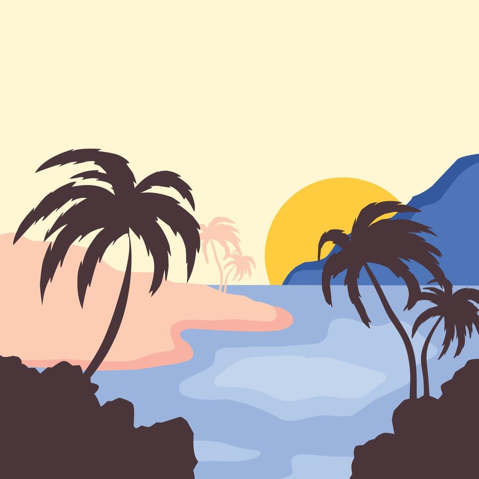 spiaggia scena illustrazione design vettore