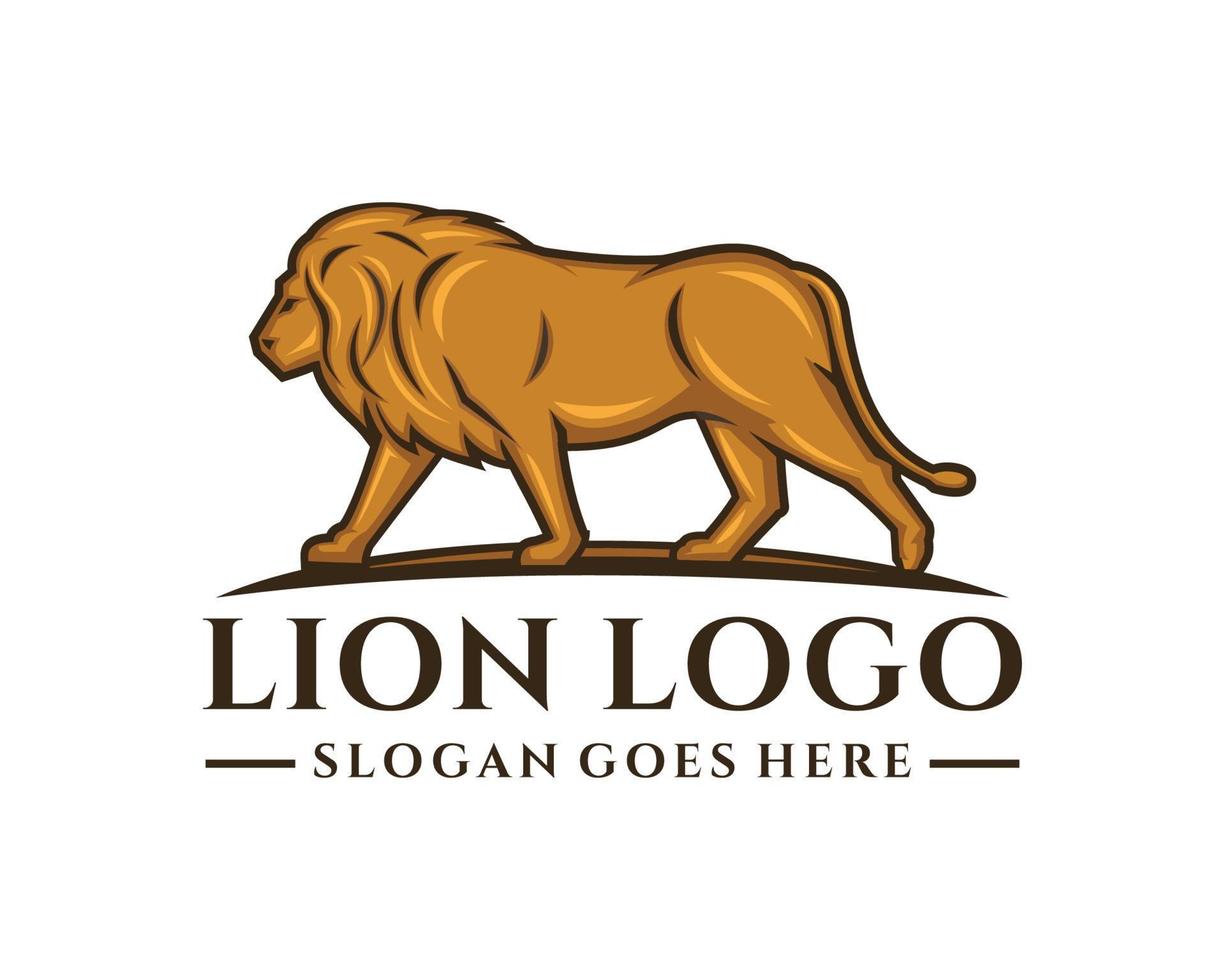 Leone logo design vettore illustrazione