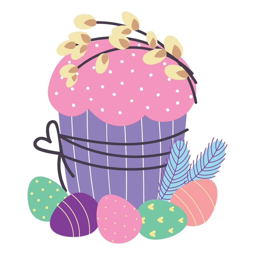 Torta di Pasqua. bigné di pasqua. illustrazione vettoriale