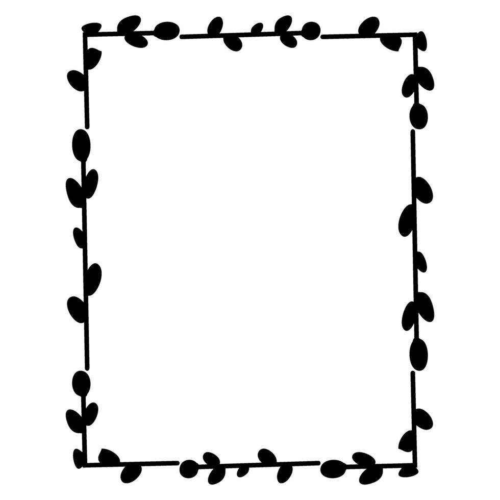 cornice floreale rettangolare. illustrazione vettoriale piatta isolato su uno sfondo bianco. design per inviti, cartoline, stampa