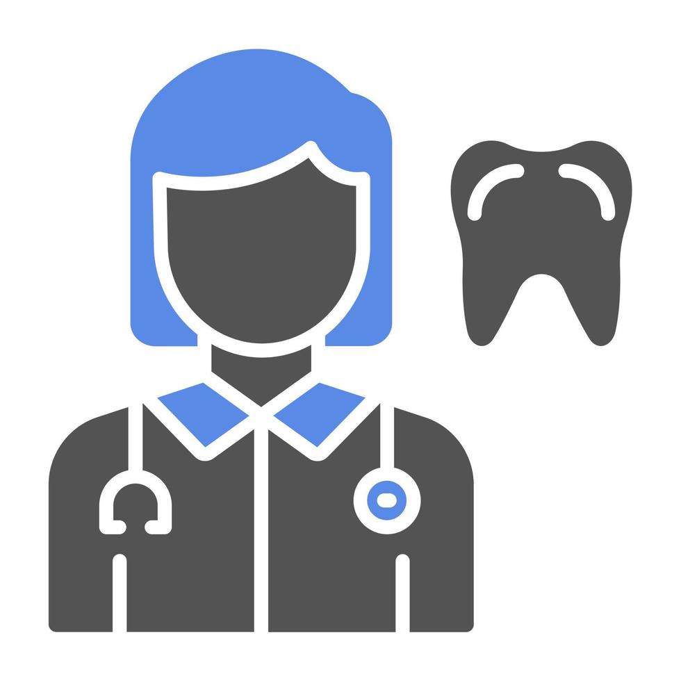 dentista femmina vettore icona stile