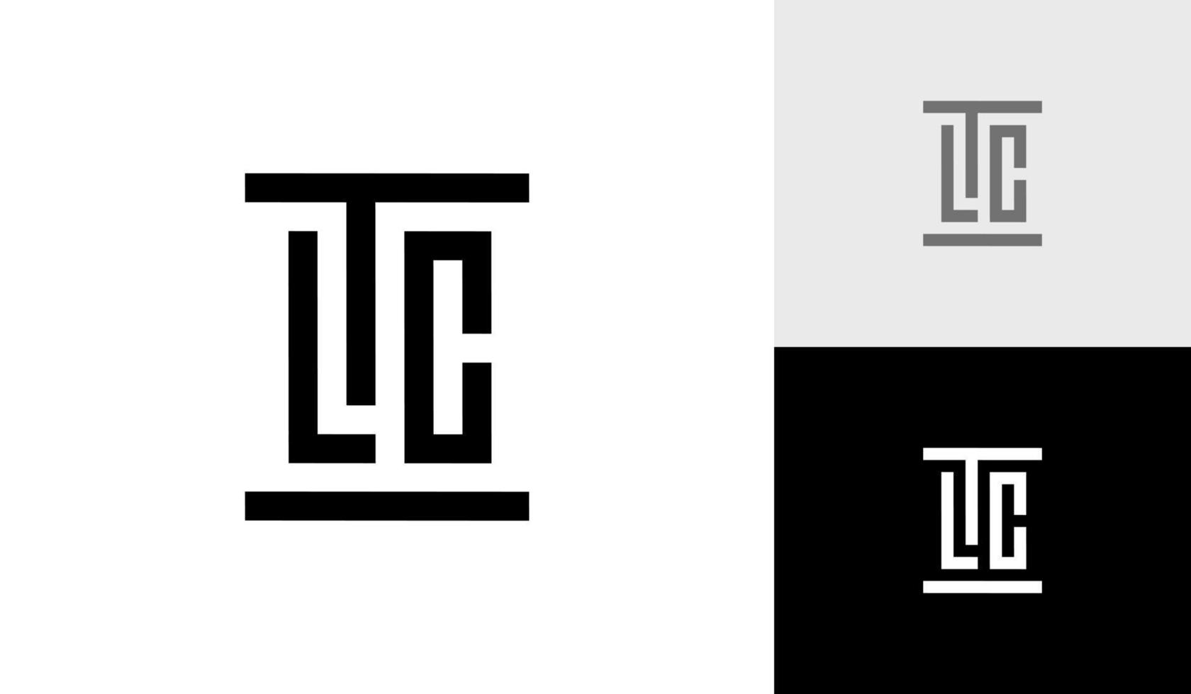 legge simbolo con lettera tlc iniziale monogramma logo design vettore