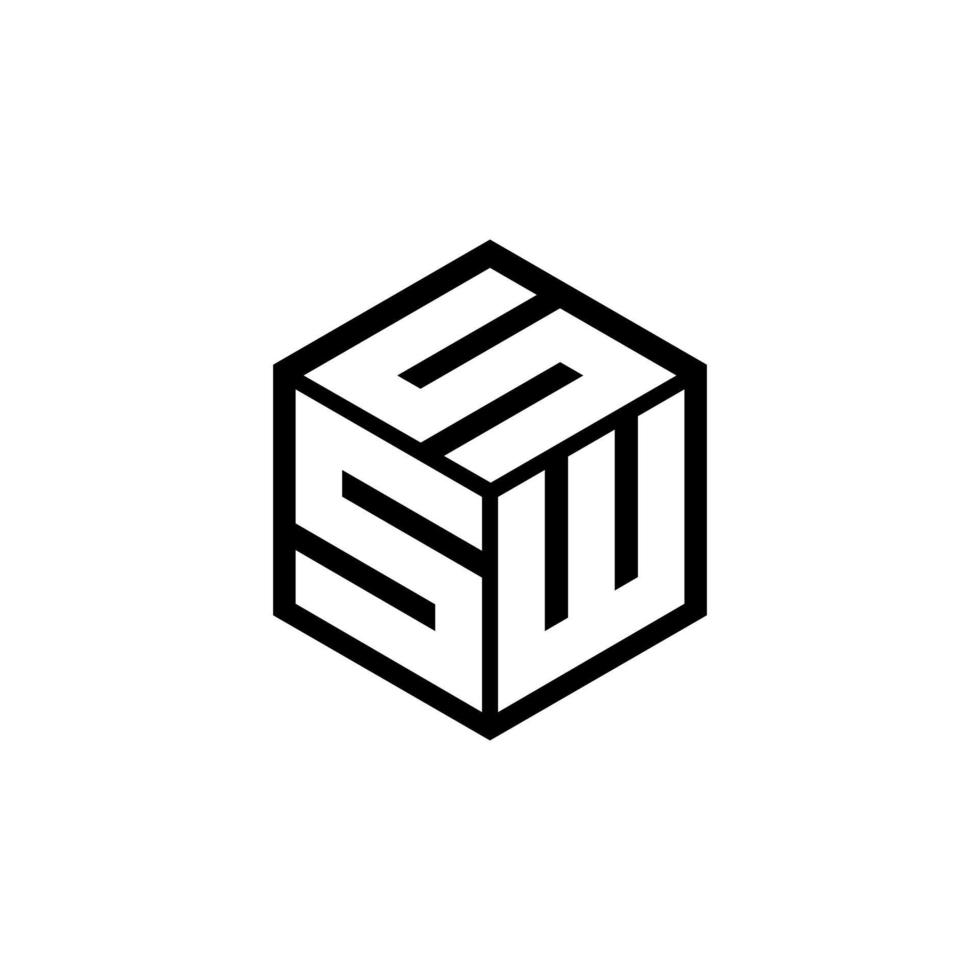 sws lettera logo design nel illustrazione. vettore logo, calligrafia disegni per logo, manifesto, invito, eccetera.