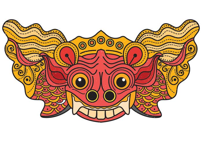 Maschera Barong Bali vettore