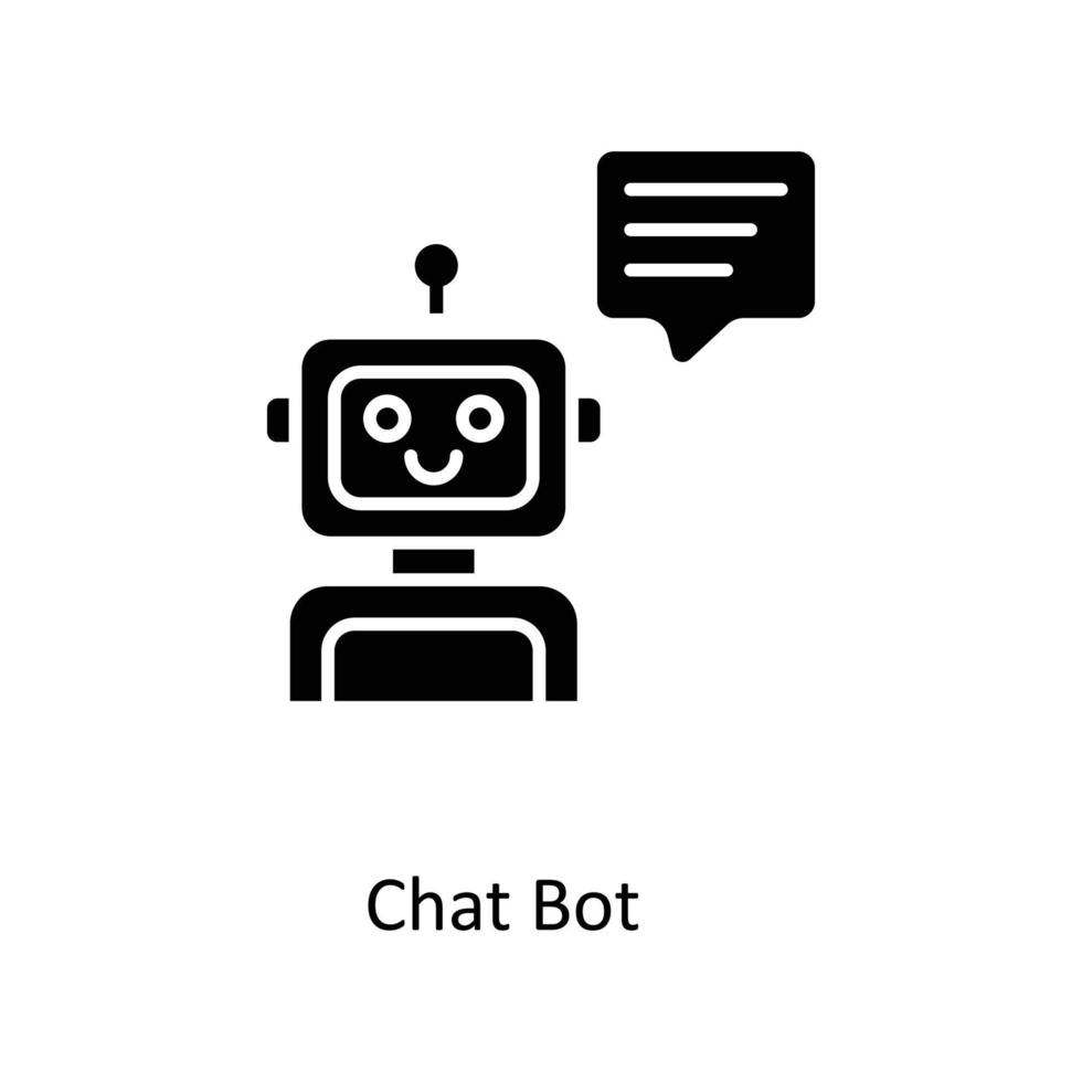 Chiacchierare Bot vettore solido icone. semplice azione illustrazione azione