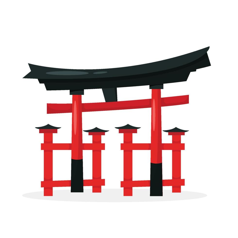 Giappone famoso punto di riferimento torii cancello vettore