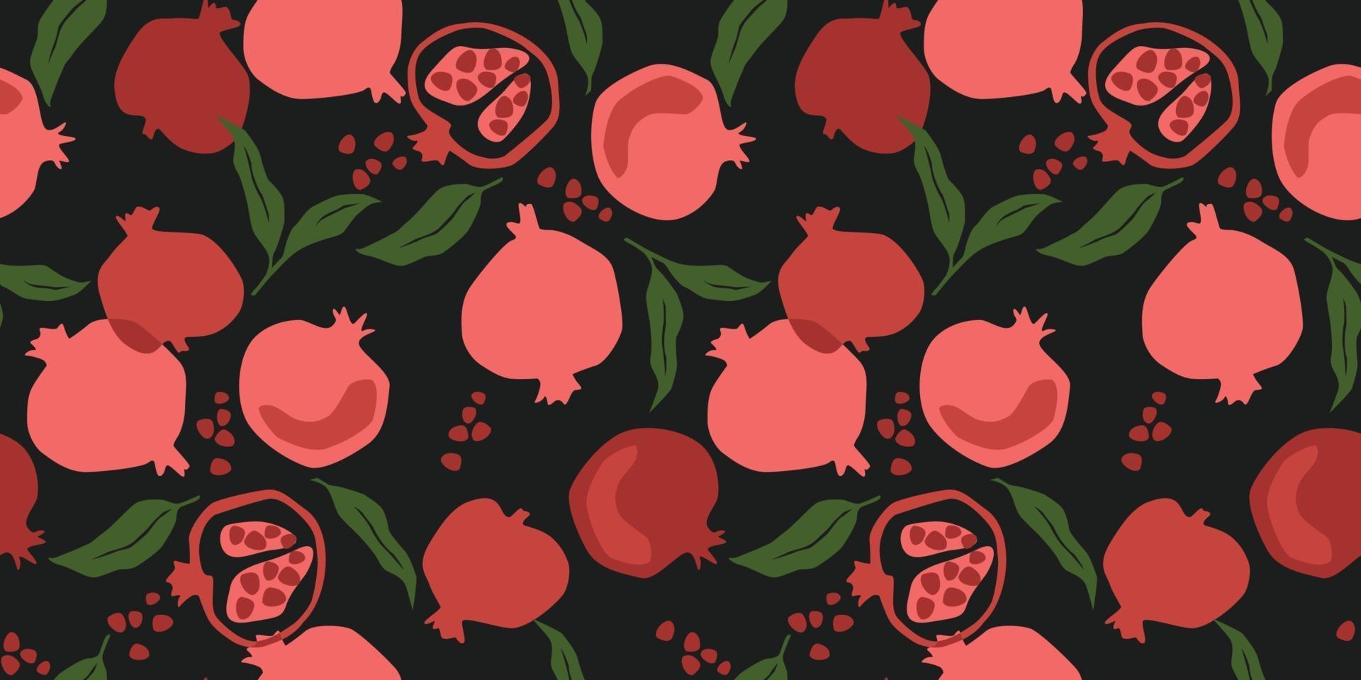 Vector seamless pattern con melograno. trame disegnate a mano alla moda. moderno design astratto