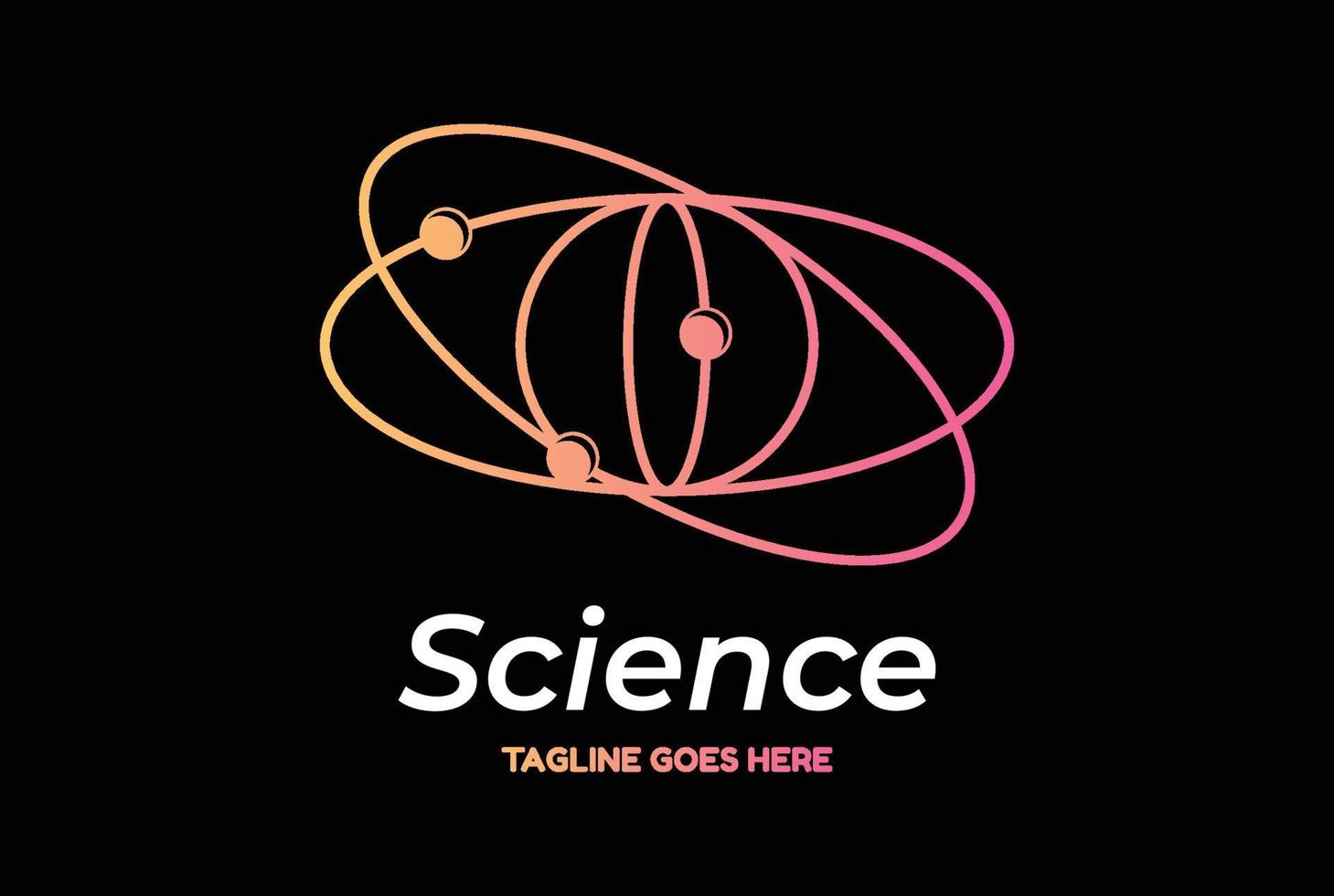 moderno molecola atomo o orbita pianeta Luna per scienza tecnologia laboratorio logo design vettore