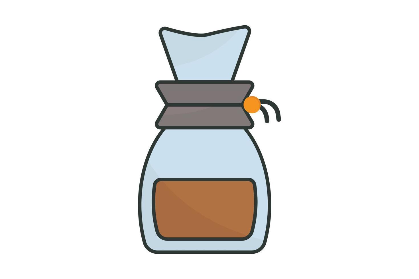chemex icona illustrazione. icona relazionato per caffè elemento. diretto colore icona stile, piatto linea. semplice vettore design modificabile