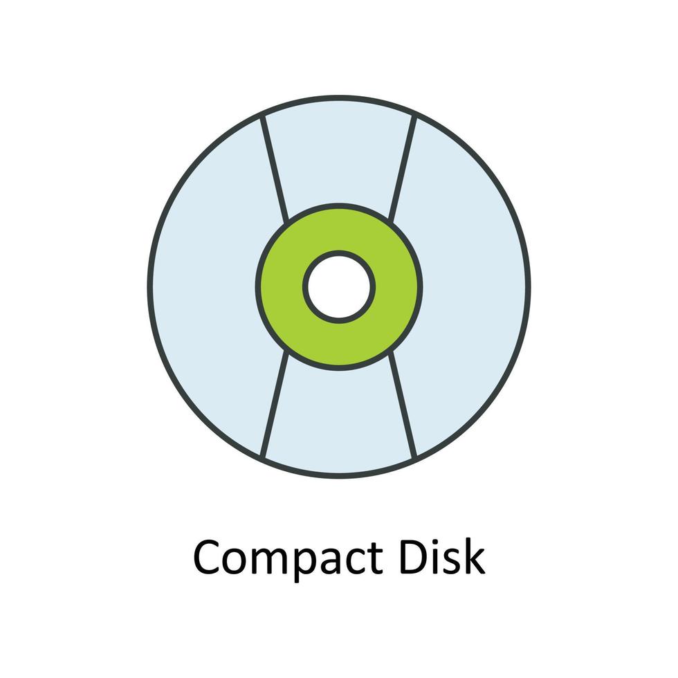 compatto disco vettore riempire schema icone. semplice azione illustrazione azione