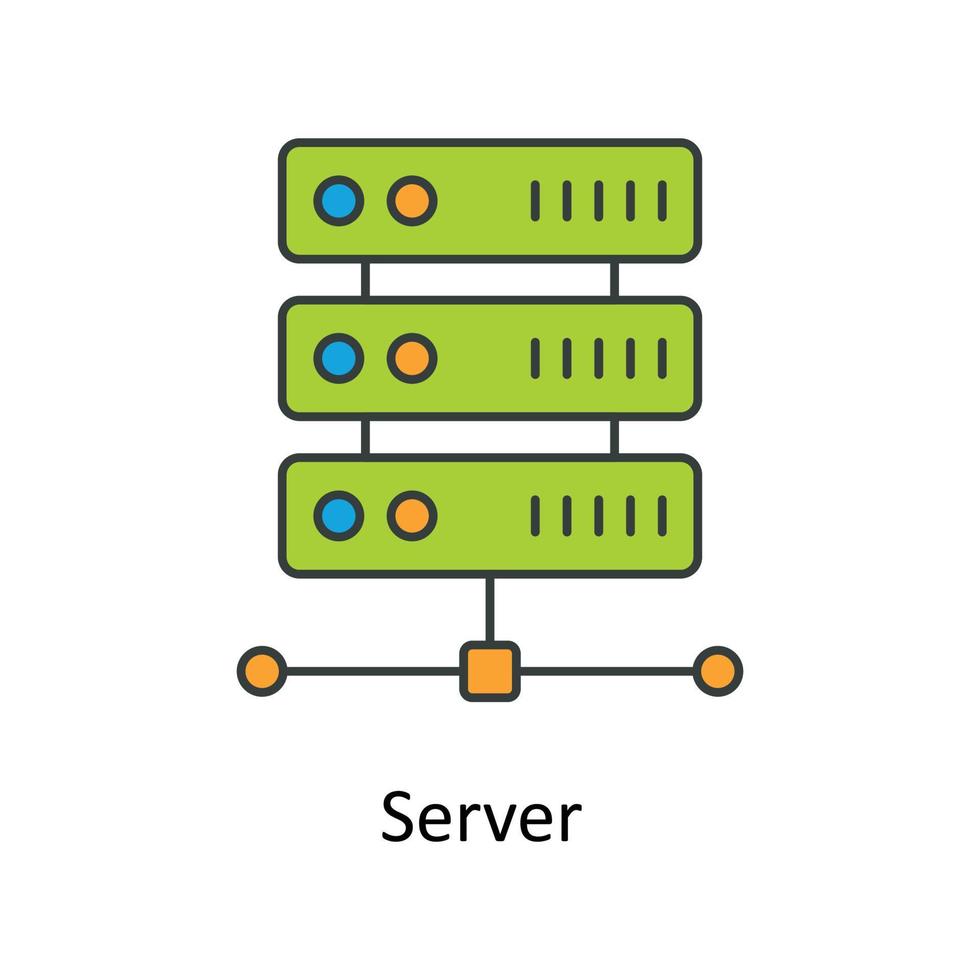 server vettore riempire schema icone. semplice azione illustrazione azione